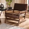 Baxton Studio Rovelyn Brown Upholstered Walnut Finished Wood Lounge Chair 153-9245 - alternate 4